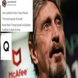 John McAfee: “Si aparezco colgado, como Epstein, no fui yo”. Sus denuncias contra el Deep State norteamericano y su amenaza de divulgar información de corrupción gubernamental