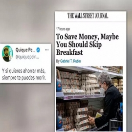 Un informe del Wall St. Journal sugiere que la gente debe dejar de comer para ahorrar dinero