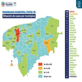 28 municipios de Yucatán con casos confirmados de Coronavirus