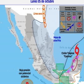 Clima hoy para Cancún y Quintana Roo 5 de octubre de 2020