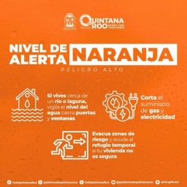 Anuncia Mara Lezama Alerta Naranja para todo Quintana Roo por huracán "Beryl"