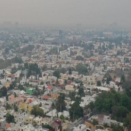 Humo cubre el cielo de Mérida