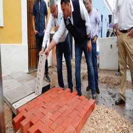 Renán Barrera supervisa avances del Corredor Turístico y Gastronómico de la calle 47