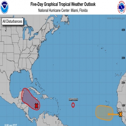 Una depresión tropical que se dirige a Q. Roo podría formarse esta noche