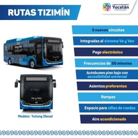 La transformación al transporte público que impulsa el Gobernador Mauricio Vila Dosal llega al interior del estado con nuevas rutas en Tizimín